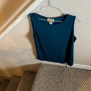 Sleeveless top like a peacock, blue size medium